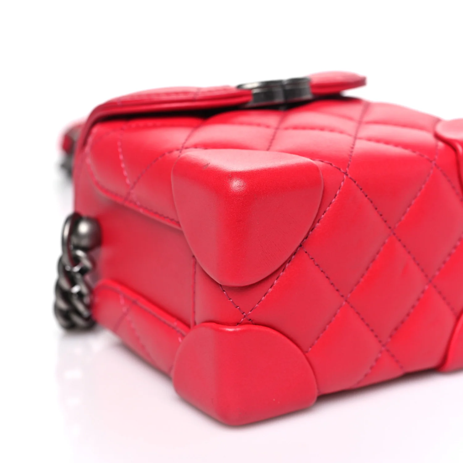 Lambskin Quilted Trunk Bag Pink