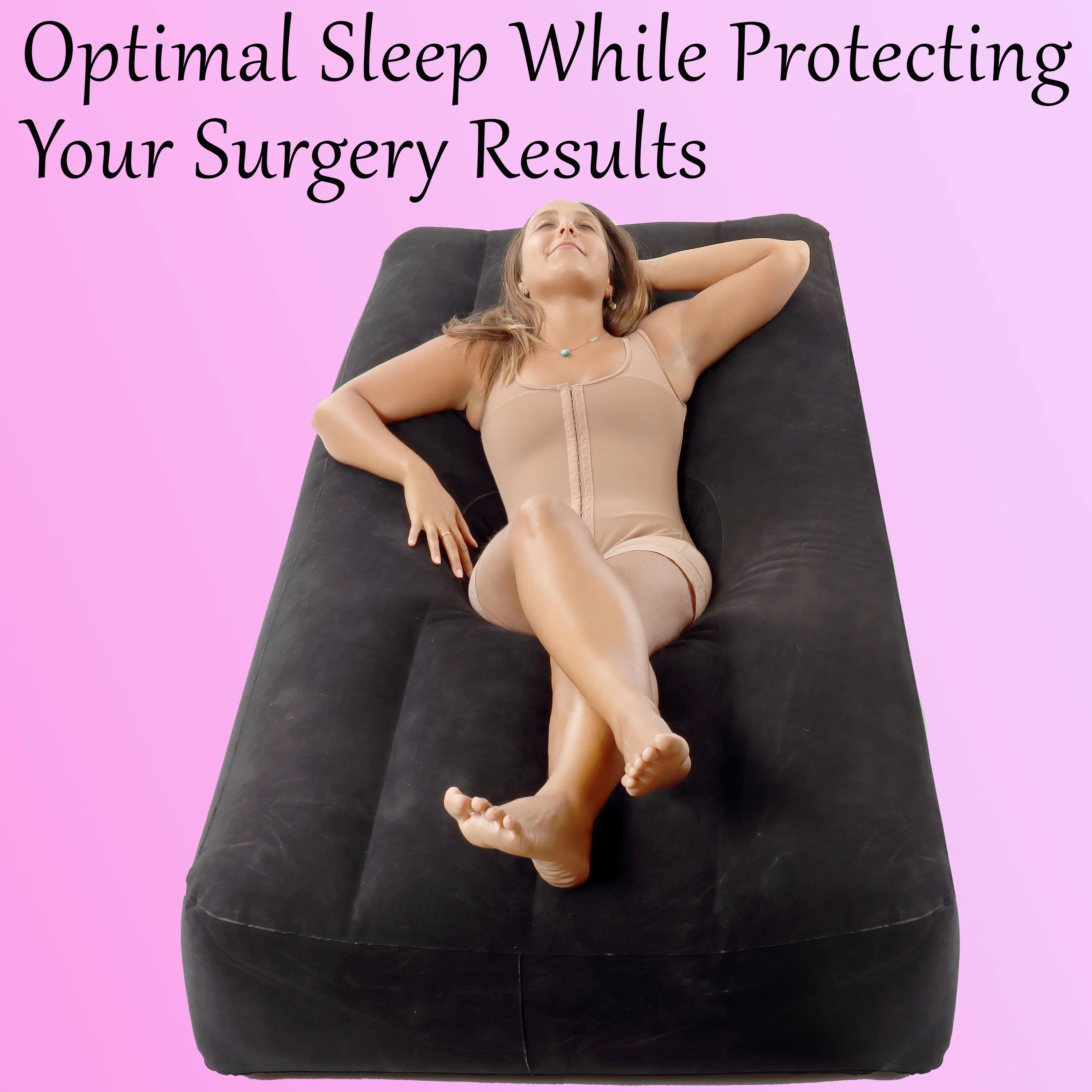 BBL Bed with Hole, Inflatable Brazilian Butt Lift Mattress For Comfortable and Safe sleep After BBL Surgery- Black - Image 3