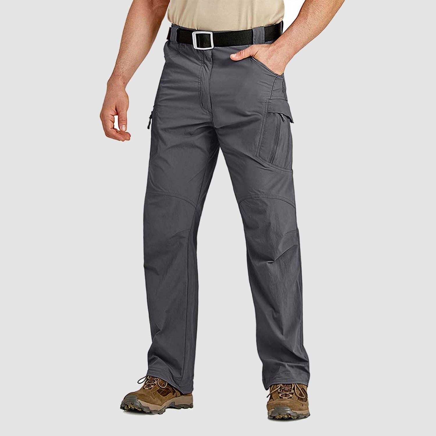 Pantalon de randonnée pour homme avec 9 poches, pantalon cargo à séchage rapide