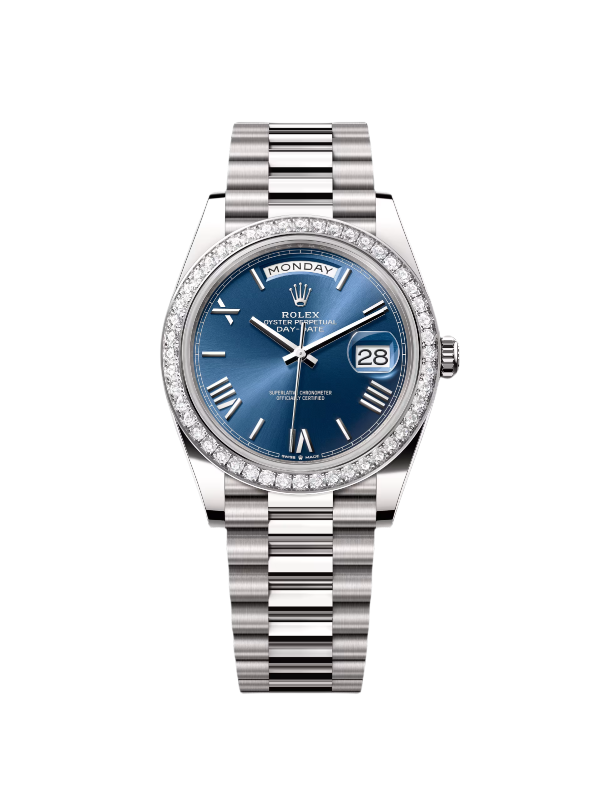 [Super Clone]RLX  Day-Date 40mm 228349RBR-0005 Bright Blue Dial President Bracelet