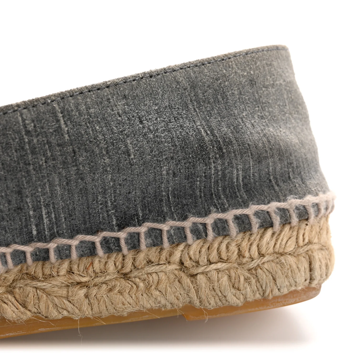 Striated Suede Espadrilles 37 Dark Grey