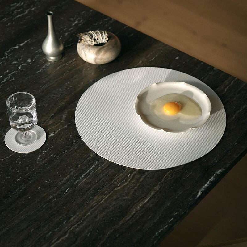 Circle Corduroy glassbrikke 10 cm Pure White
