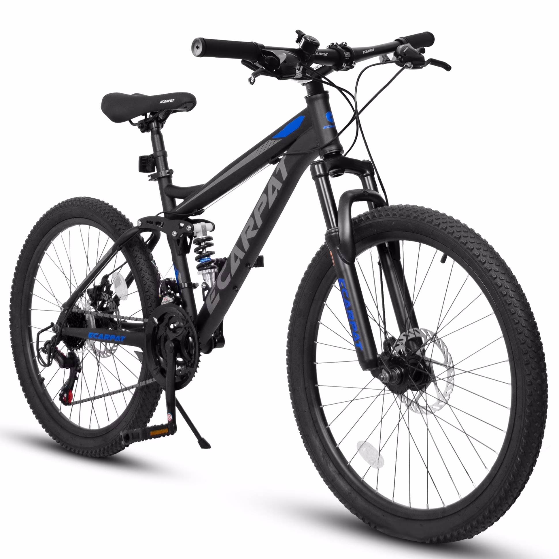 27.5 inch Full Suspension Mountain Bike, Front and Rear Dual Shock Absorbers, Mechanical Disc Brakes, 21-Speed, Suitable for Men and Women, Ideal for Travel and Fitness Enthusiasts(Grey) - Image 3