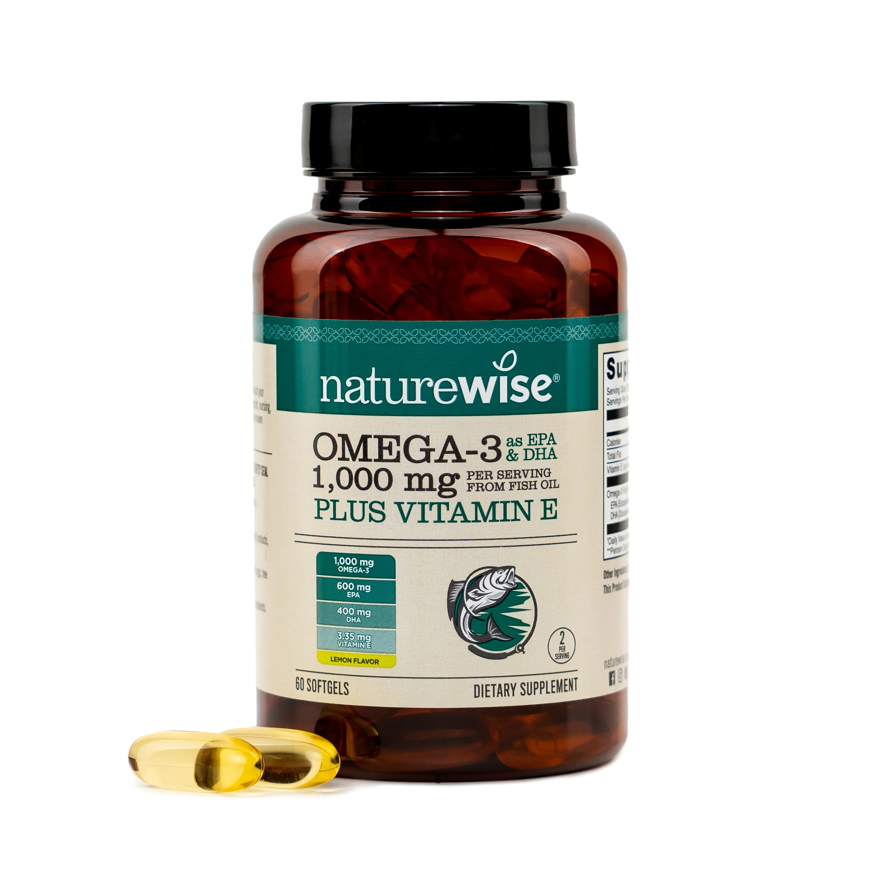 Ômega-3 com Vitamina E – Alta Concentração de EPA e DHA para a Saúde do Coração, Cérebro e Articulações – Cápsulas Softgel sem Retrogosto de Peixe