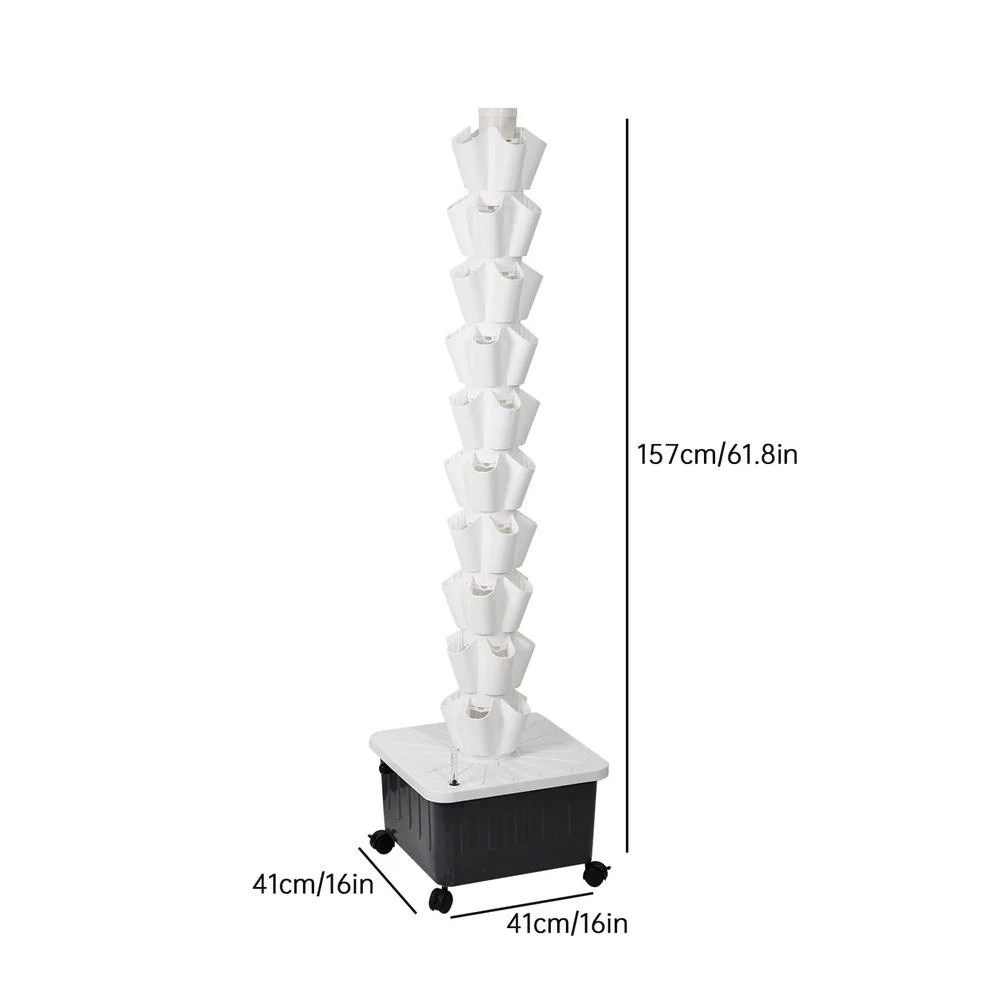 ZHON Vertical Hydroponic Garden Tower 10-layer Hydroponic Vegetable Planting Towers 50 Slots High-Rise Building Gardening Towers Standard Specifications respectable