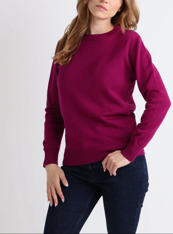 Pull épais femme en laine Violet Amethyste
