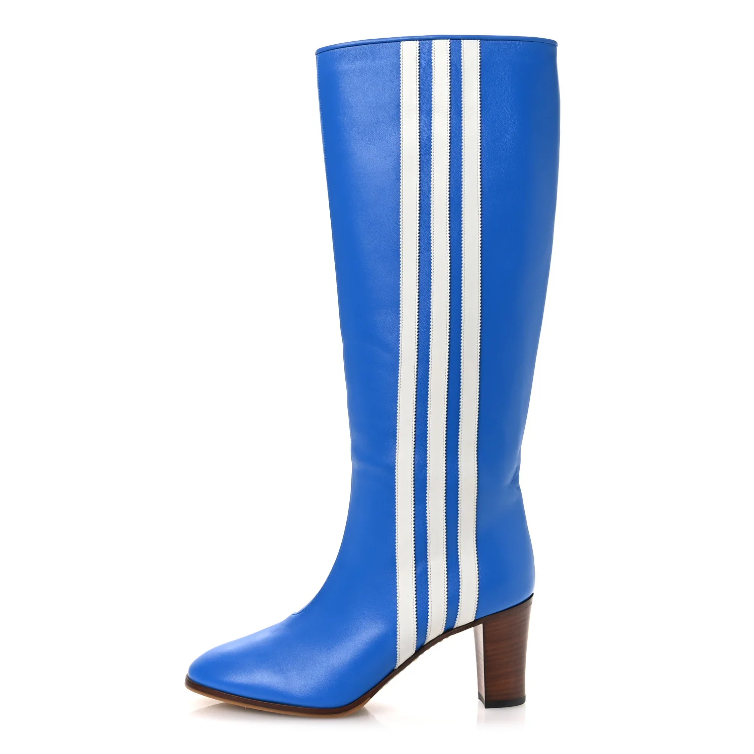 X ADIDAS Calfskin Elizabeth Knee Boots 39 Blue
