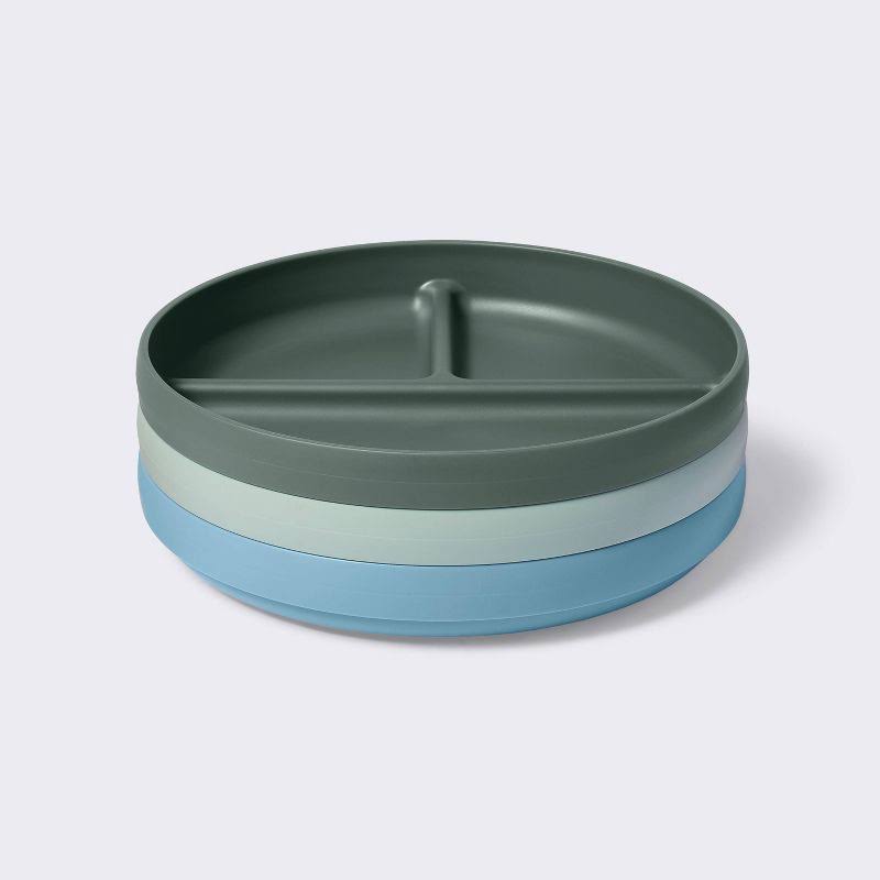 Divided Plate - 3pk Blue/Green - Cloud Island