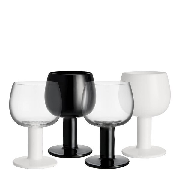 Fars Glas vinglass 40 cl 4 stk hvit/svart