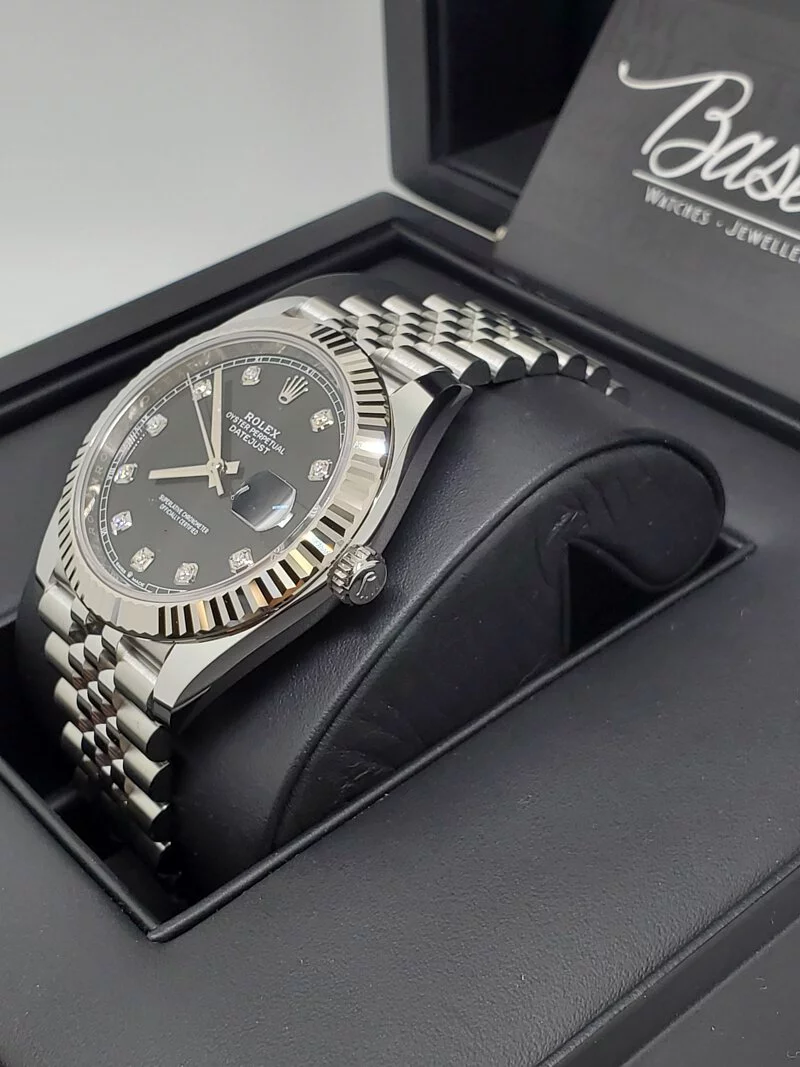Rolex Datejust 41mm Black Diamond Dial Fluted Bezel 126334