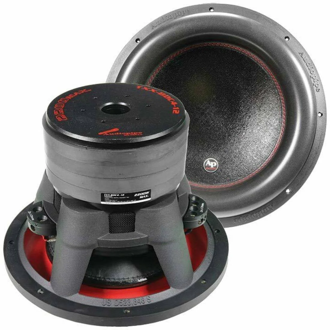 Audiopipe TXX - BDC4 - 12 12 in 2, 200 Watt Dual Car Speaker Subwoofer, Black