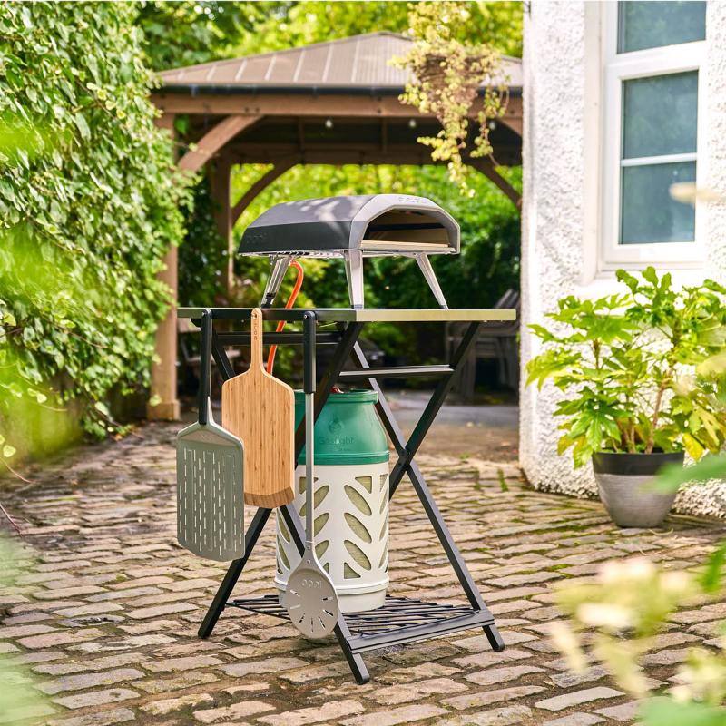 Sammenleggbart bord 90x58x72 cm stål/svart