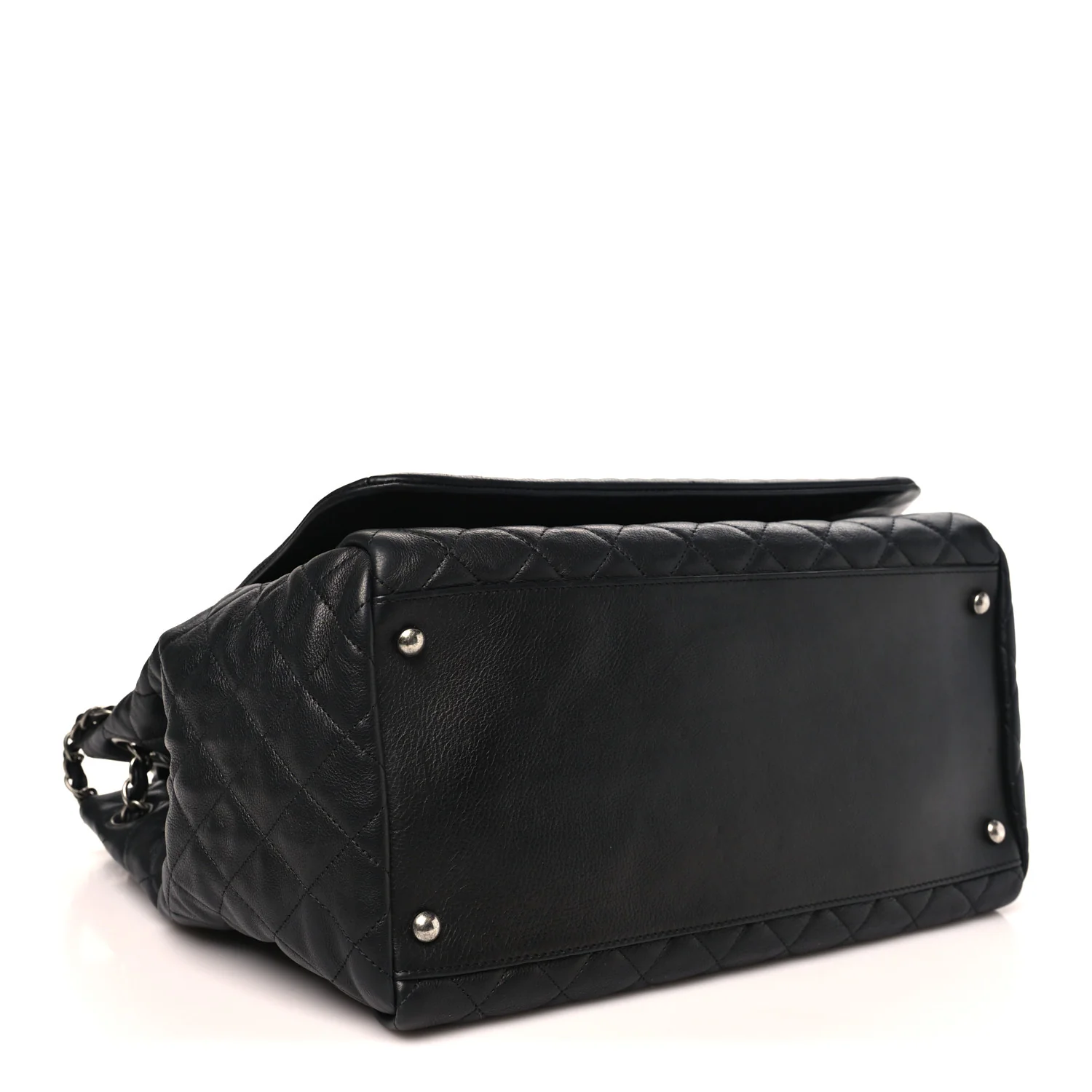 Calfskin Quilted Istanbul Accordion Large Flap Black