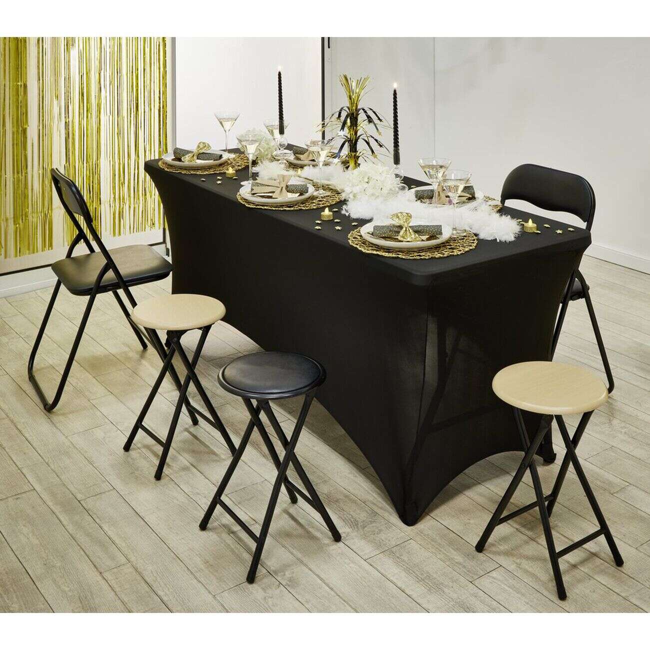 Housse de table rectangulaire  Fiesta 180x74xH76cm noir