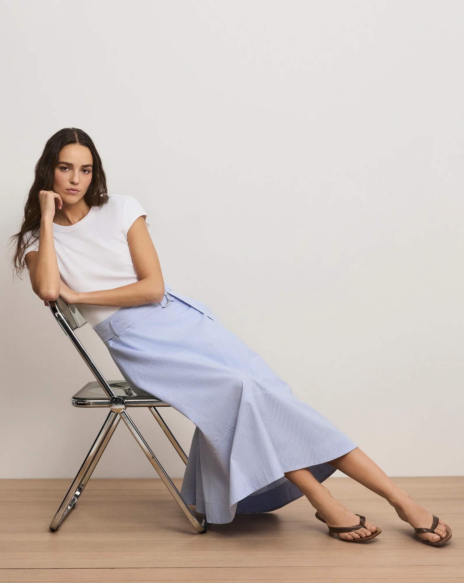 Belmar Mixed-Media Midi Dress