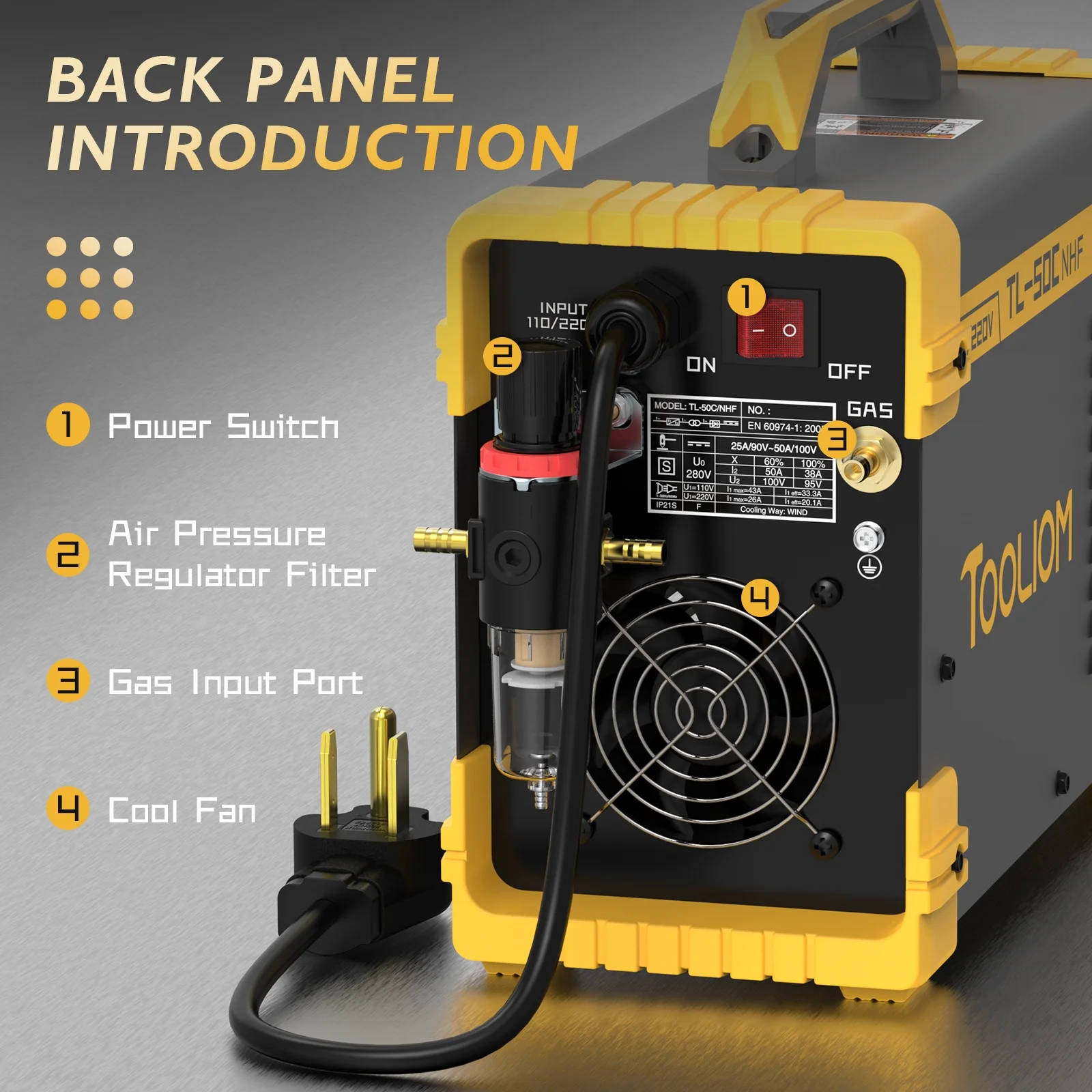 50A Non High Frequency Plasma Cutter Non Touch Pilot ARC 110/220V Dual Voltage Cutting Machine Image 4