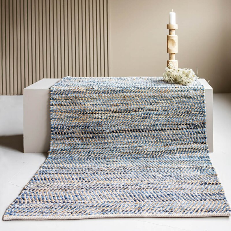 Bay denim ryeteppe 160x230 cm denimblå