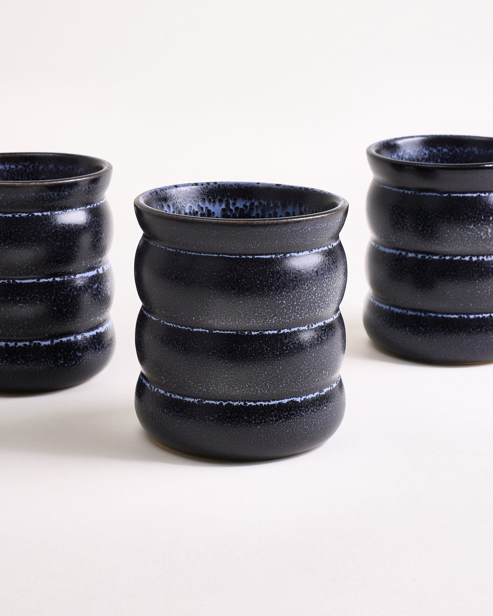 TURMALINA - LARGE CUP BUBBLE BLACK SET OF 6