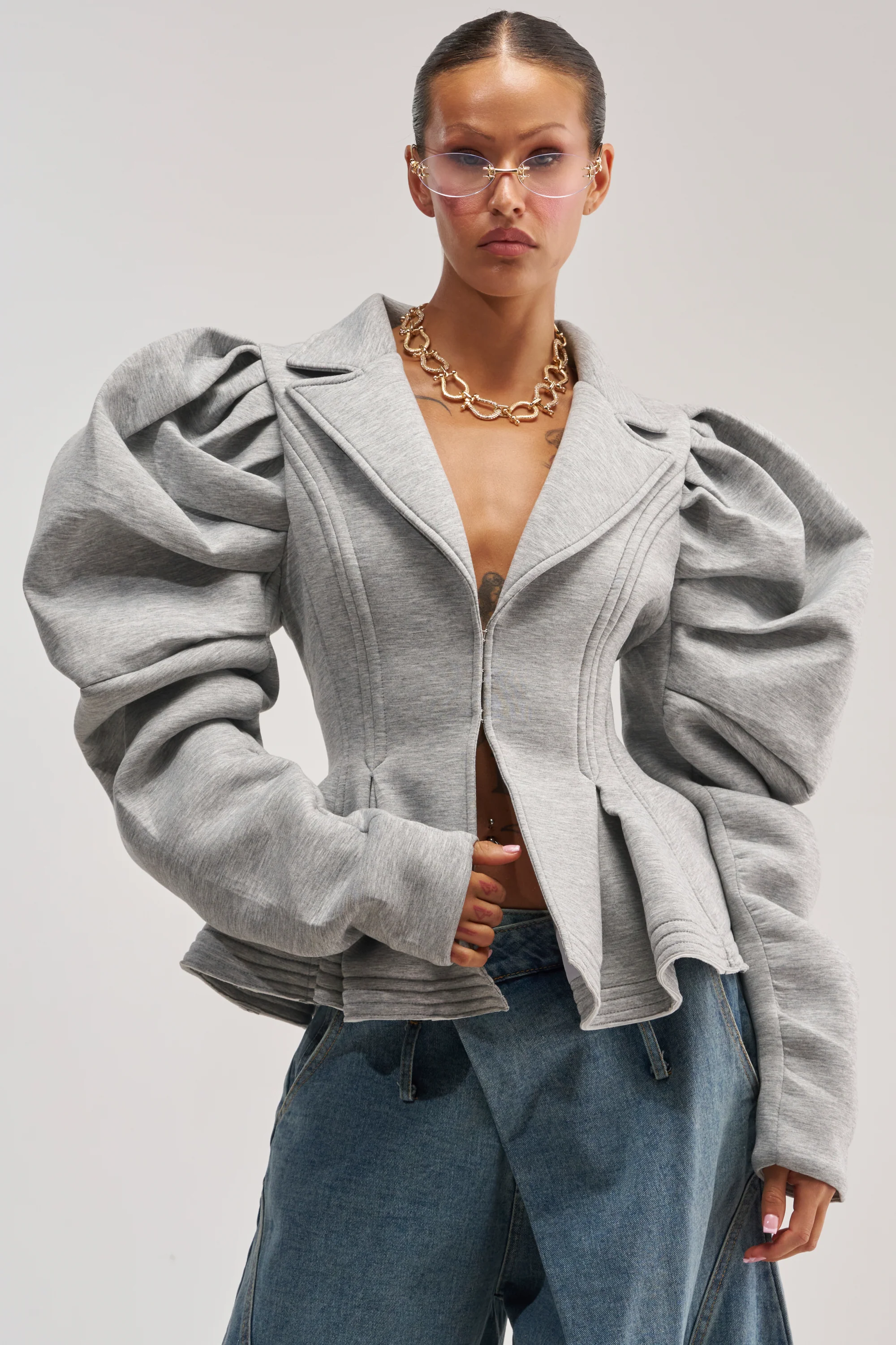 LIORA PEPLUM BLAZER - Akira Store