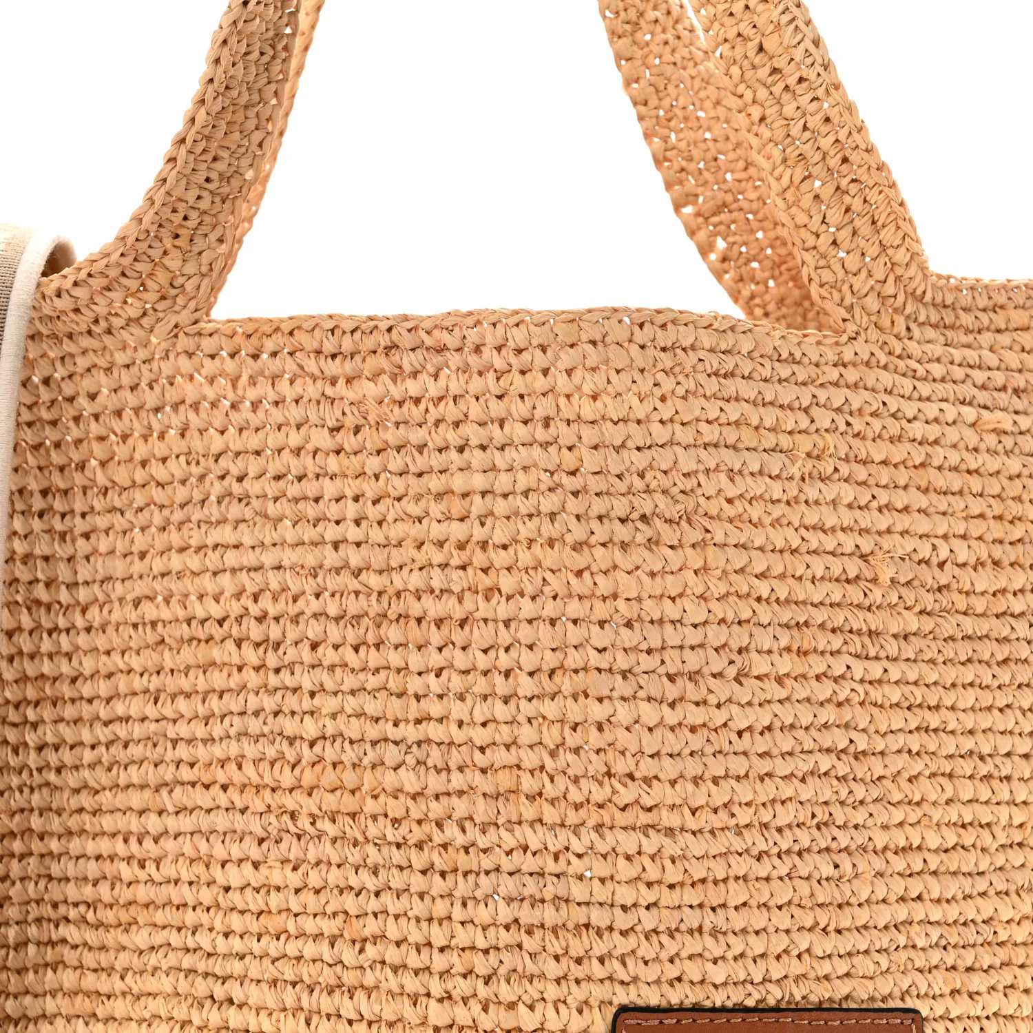 Raffia Mini Slit Tote Bag Natural Tan