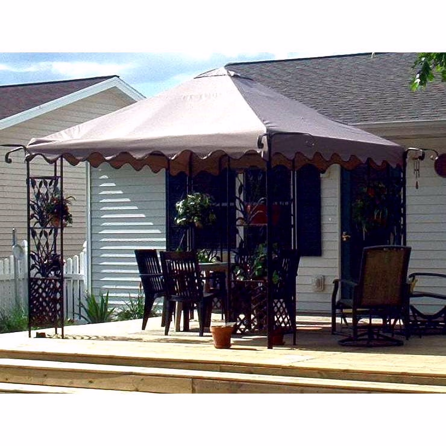 Garden Winds Replacement Canopy Top for Leaf Motif Gazebo - Riplock 350