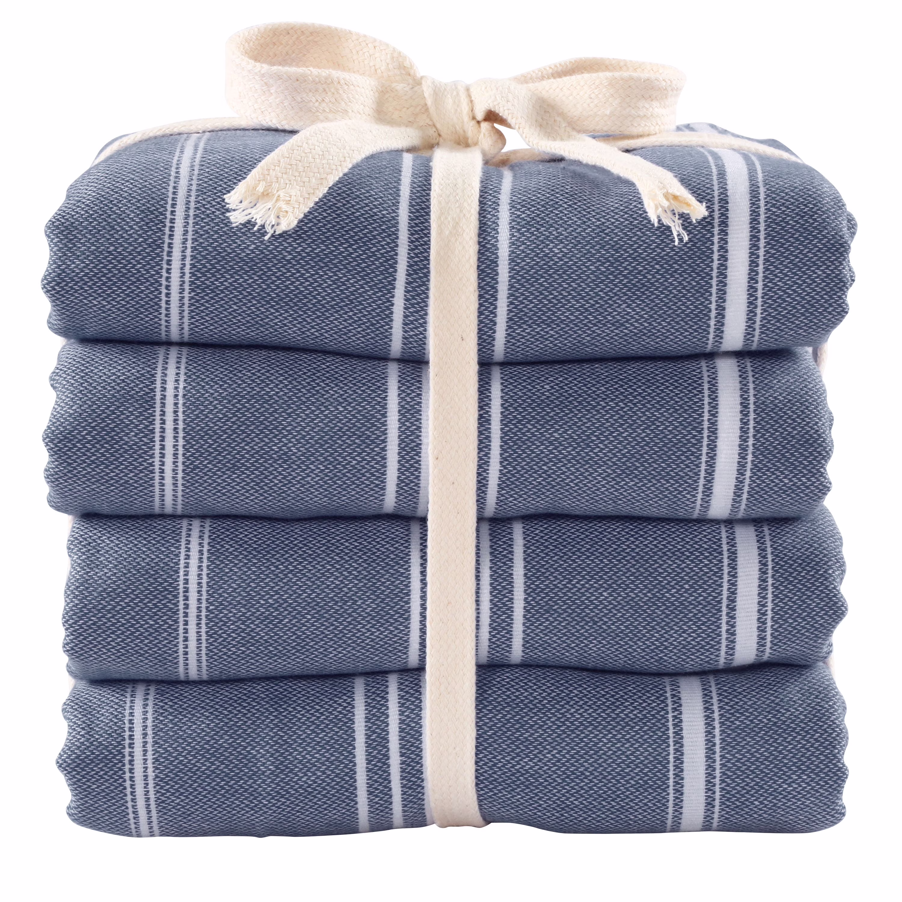 Cacala Turkish Beach Towel 100% Cotton, Set of 4, Sand-Free and Quick-Drying Perfect as an Extra Large Travel Towel, Beach Accessory, or Gift for Beach Lovers, 39�� x 70��
