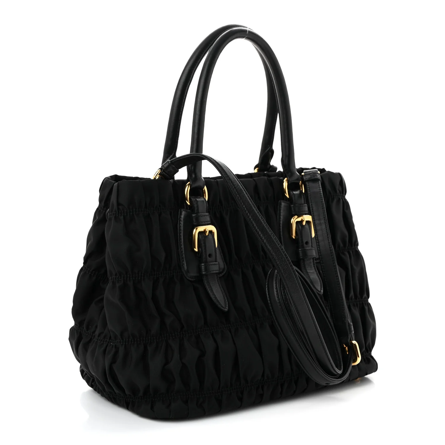 Tessuto Nylon Gaufre Tote Black