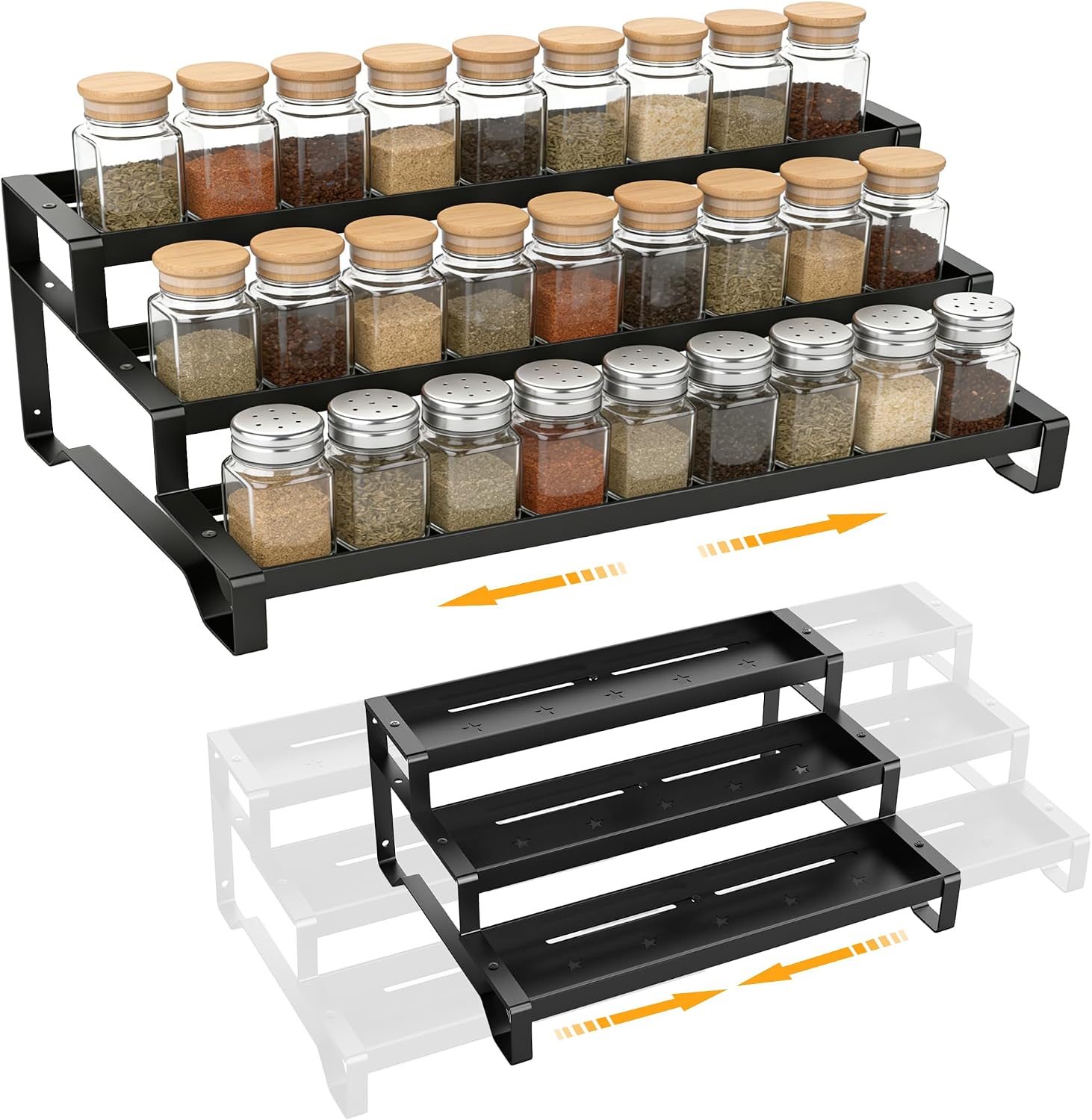 Spice Rack Organizer for Cabinet, 13-21.5