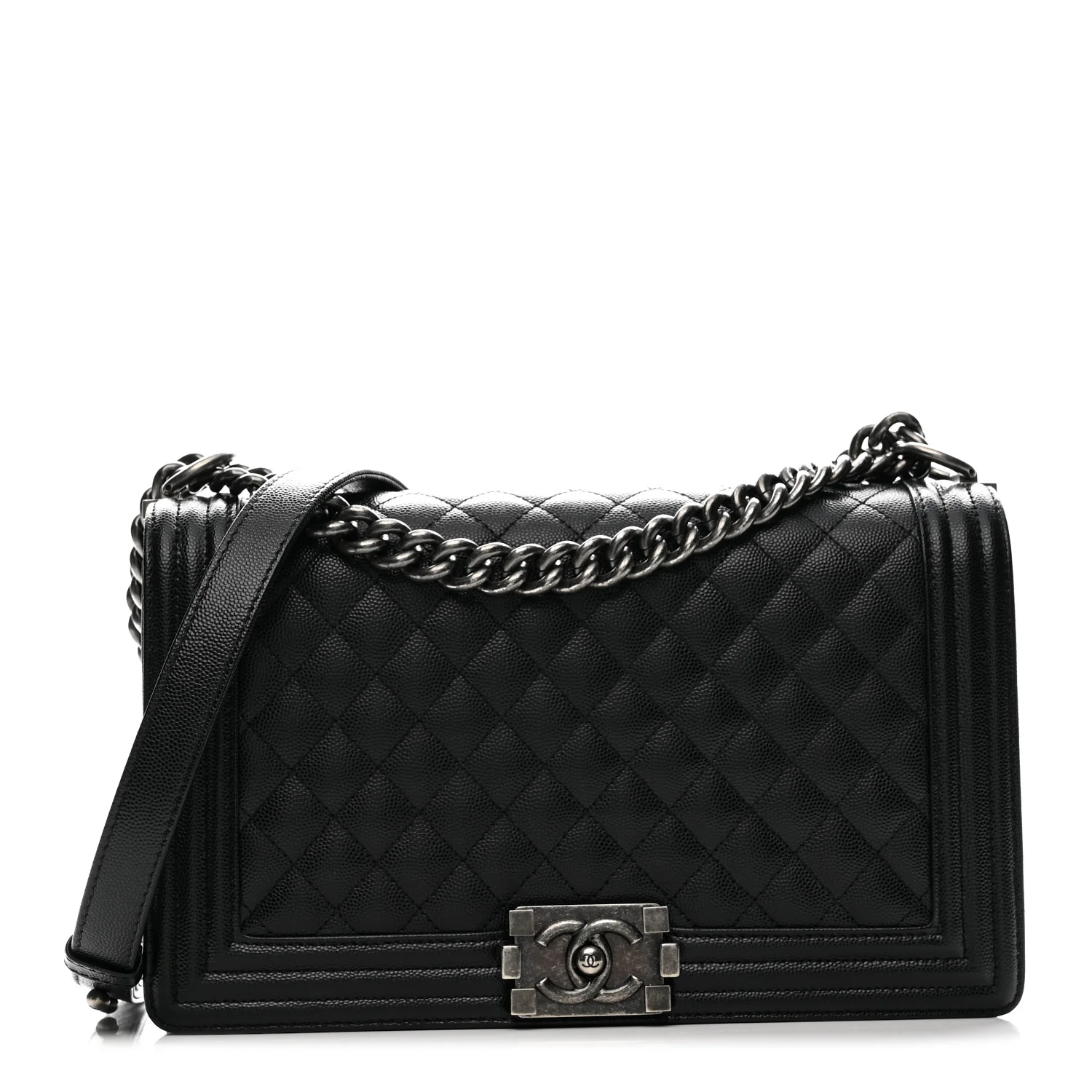 Caviar Quilted New Medium Boy Flap Black