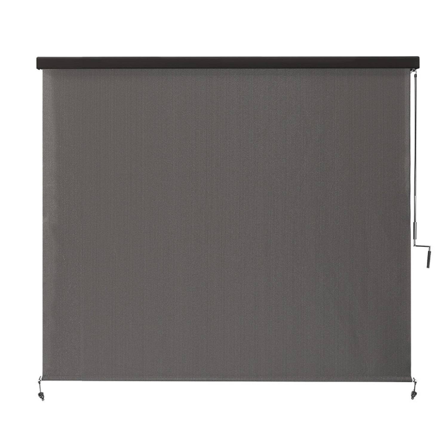 Coolaroo Full Valance Wand-Operated 8' x 8' Roller Shade - 95% UV Block, Pewter