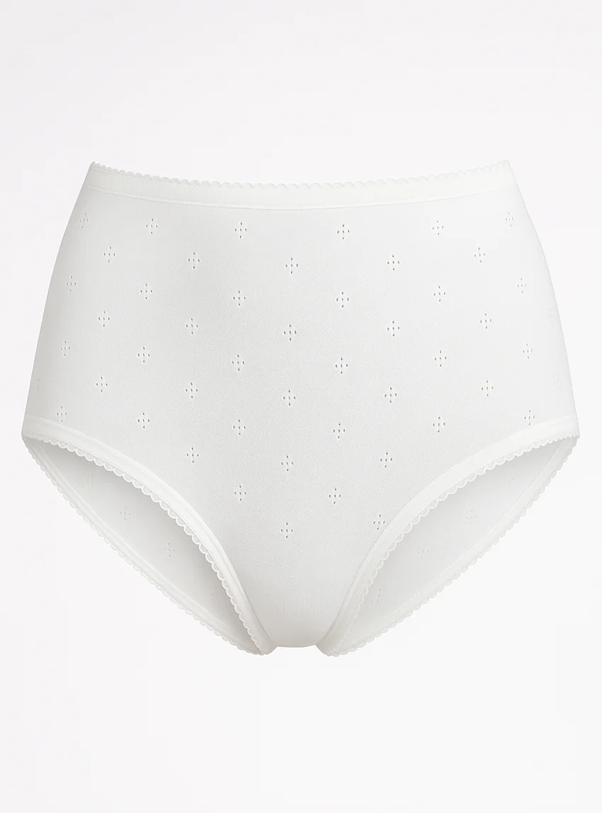 Culotte maille fantaisie en coton blanc
