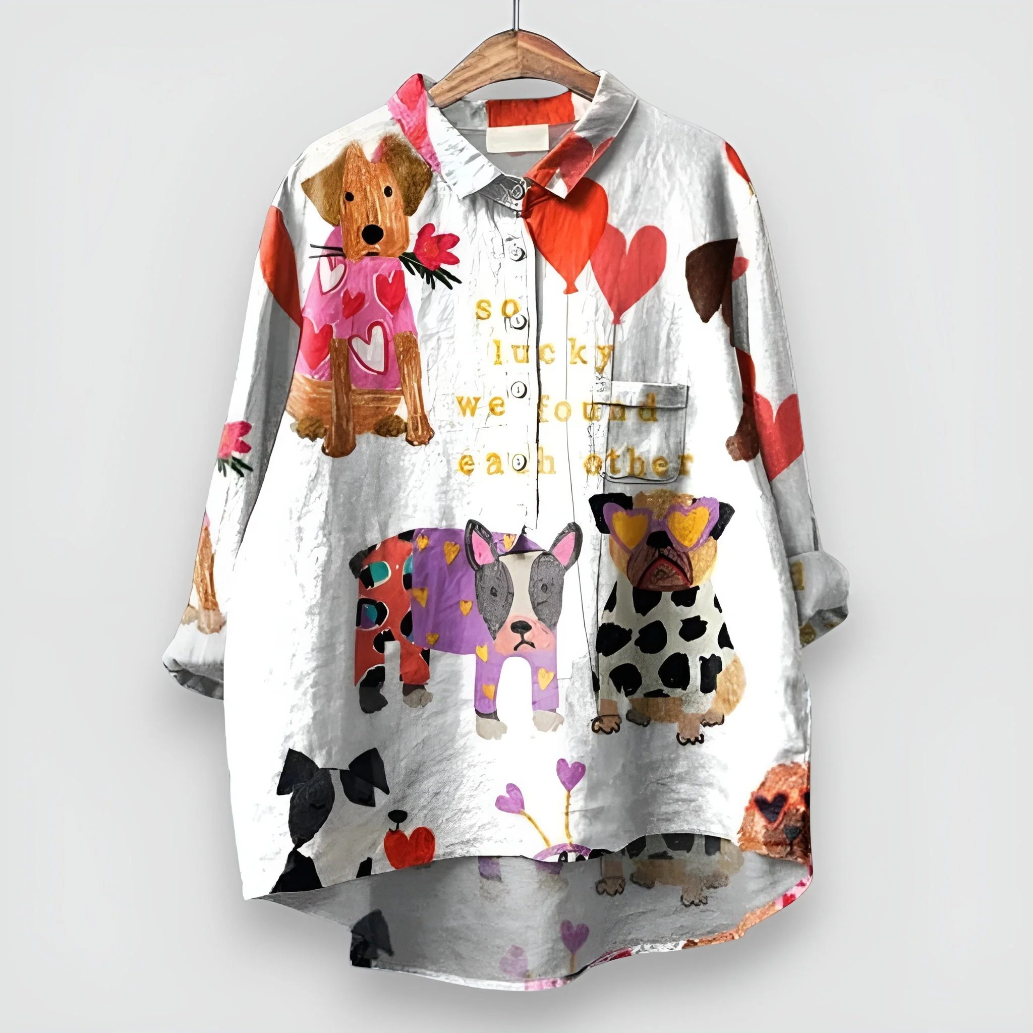 Kathrin - Blouse pour femmes avec imprimé de chiens