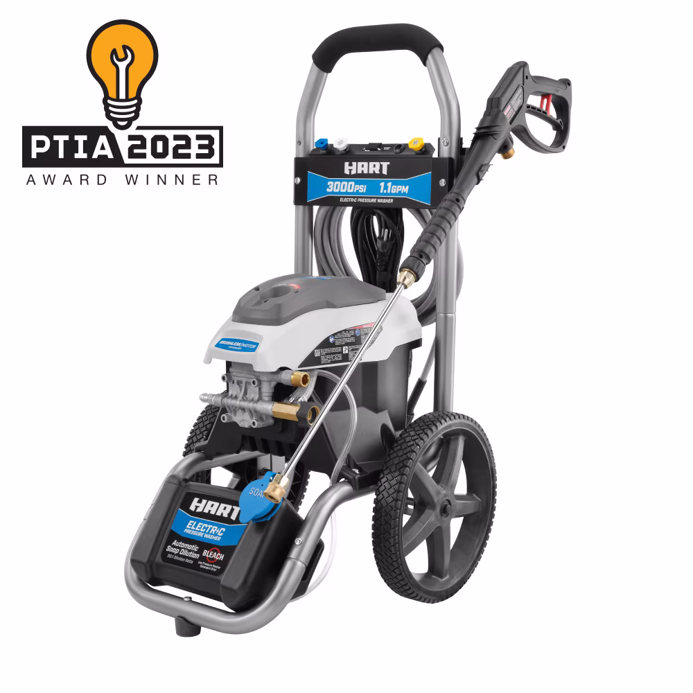 3000PSI 1.1 GPM Cold Water Electric Pressure Washer, Brushless Motor