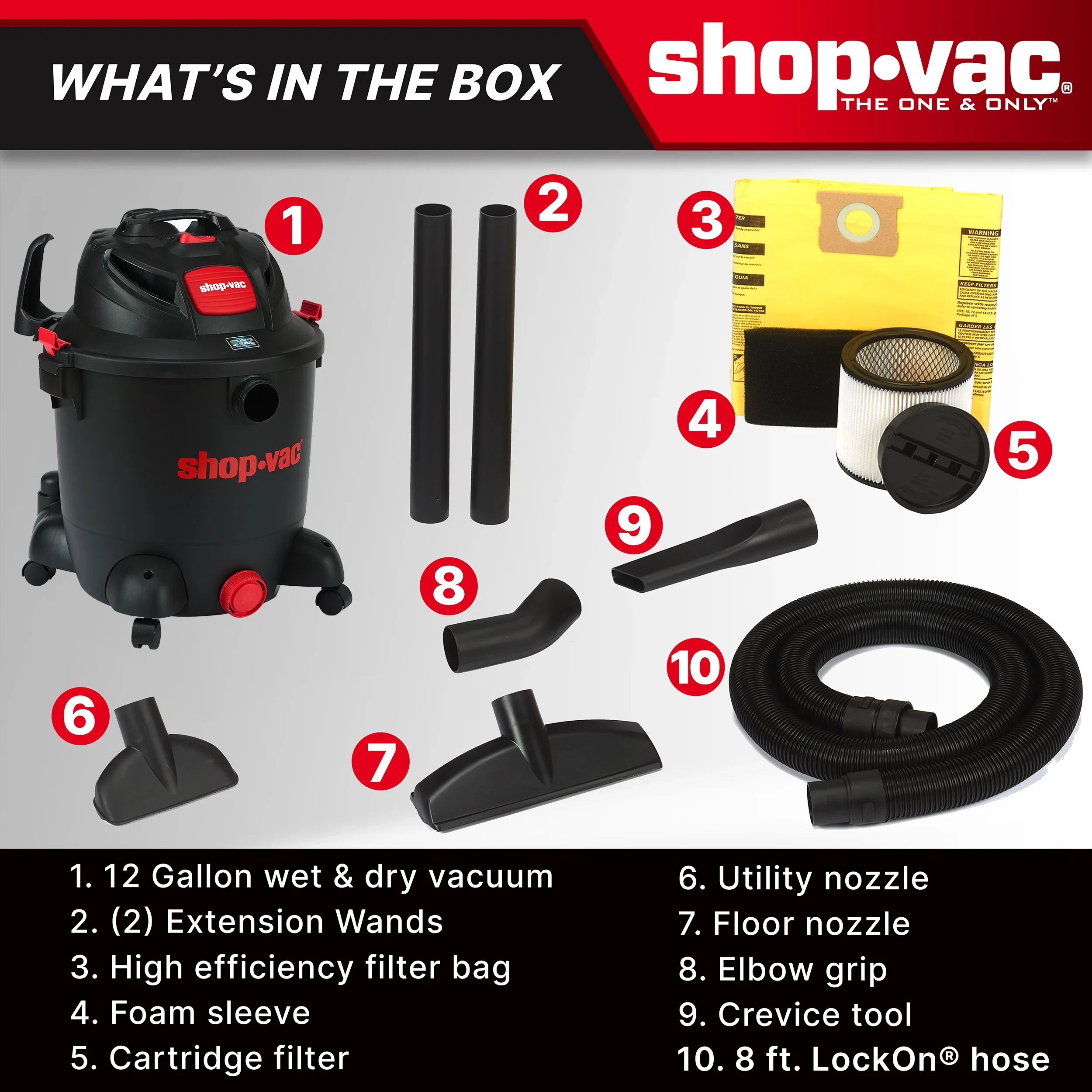 Shop-Vac 12 Gallon 5.5 PHP Wet Dry Vacuum (w/ SVX2 Technology)