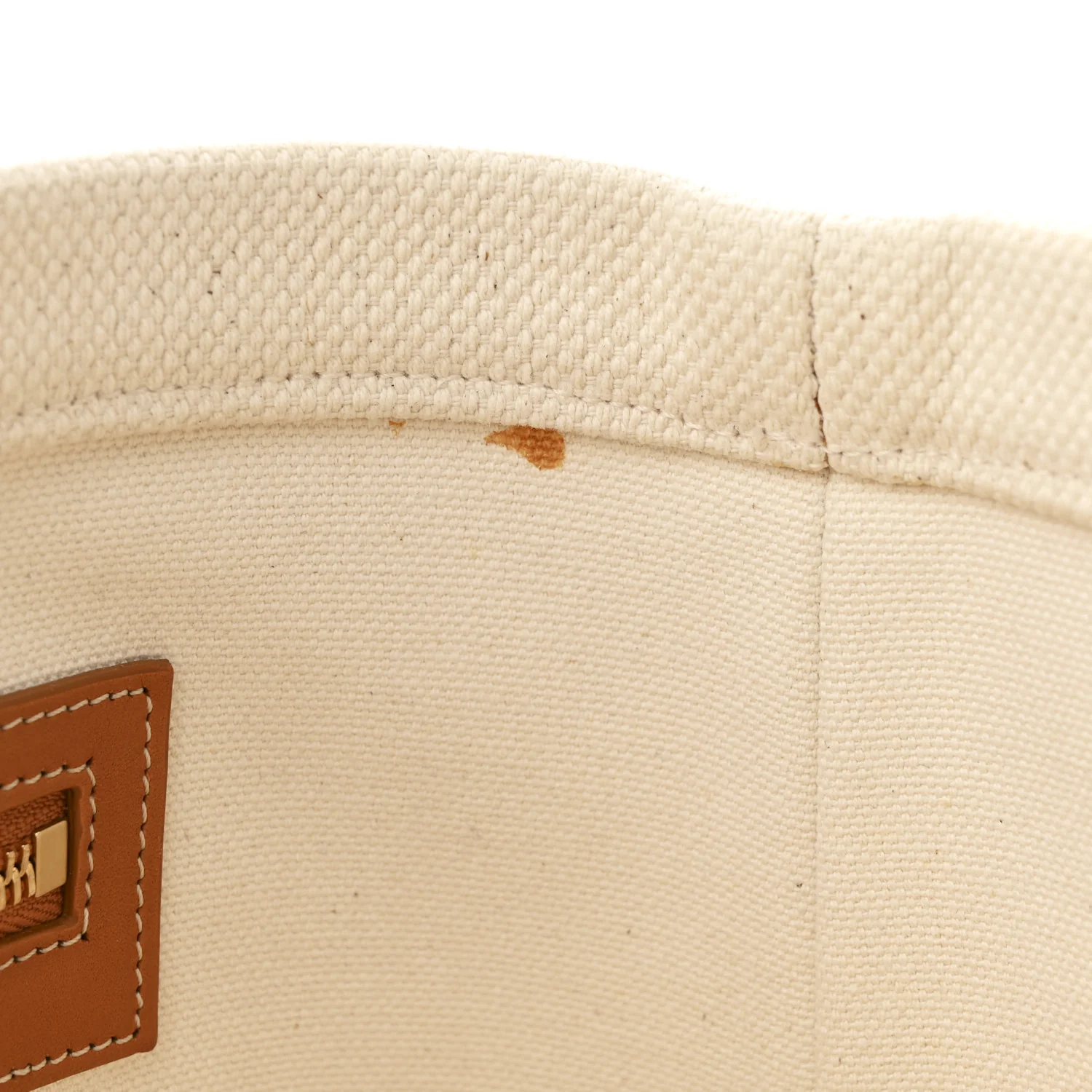 Canvas Calfskin Horizontal Cabas Natural Tan