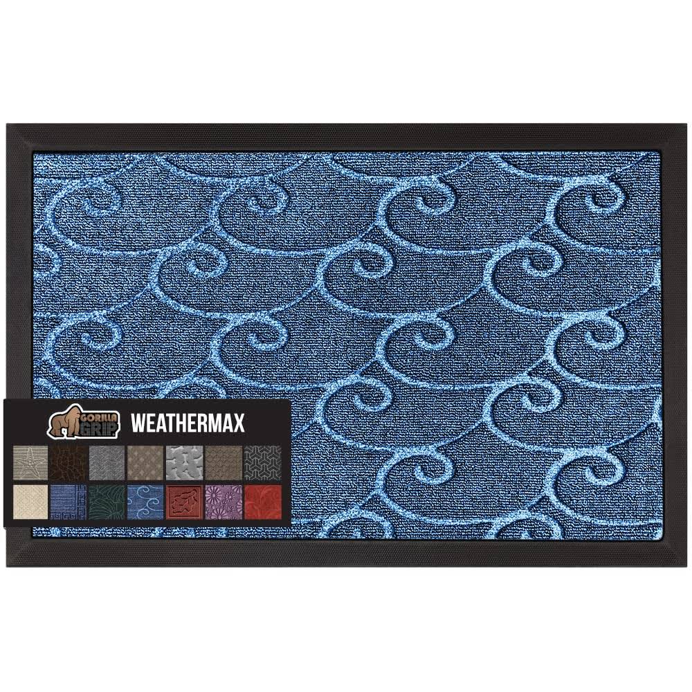 Gorilla Grip Original Durable Natural Rubber Door Mat, Waterproof, Low Profile, Heavy Duty Doormat for Indoor and Outdoor, Easy Clean, Rug Mats for