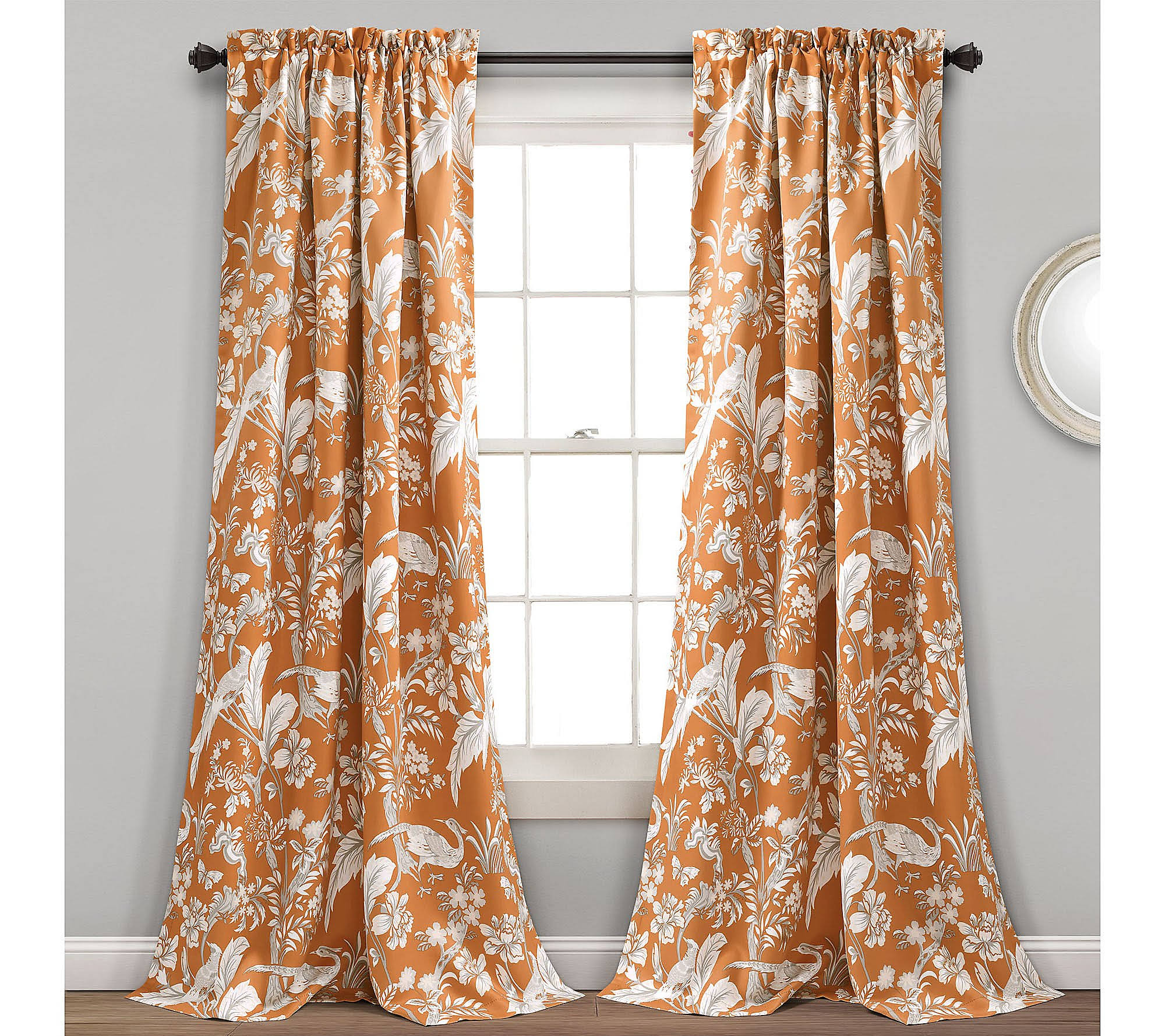 Dolores Room Darkening Window Curtain Panels Orange 52x84+2 Set