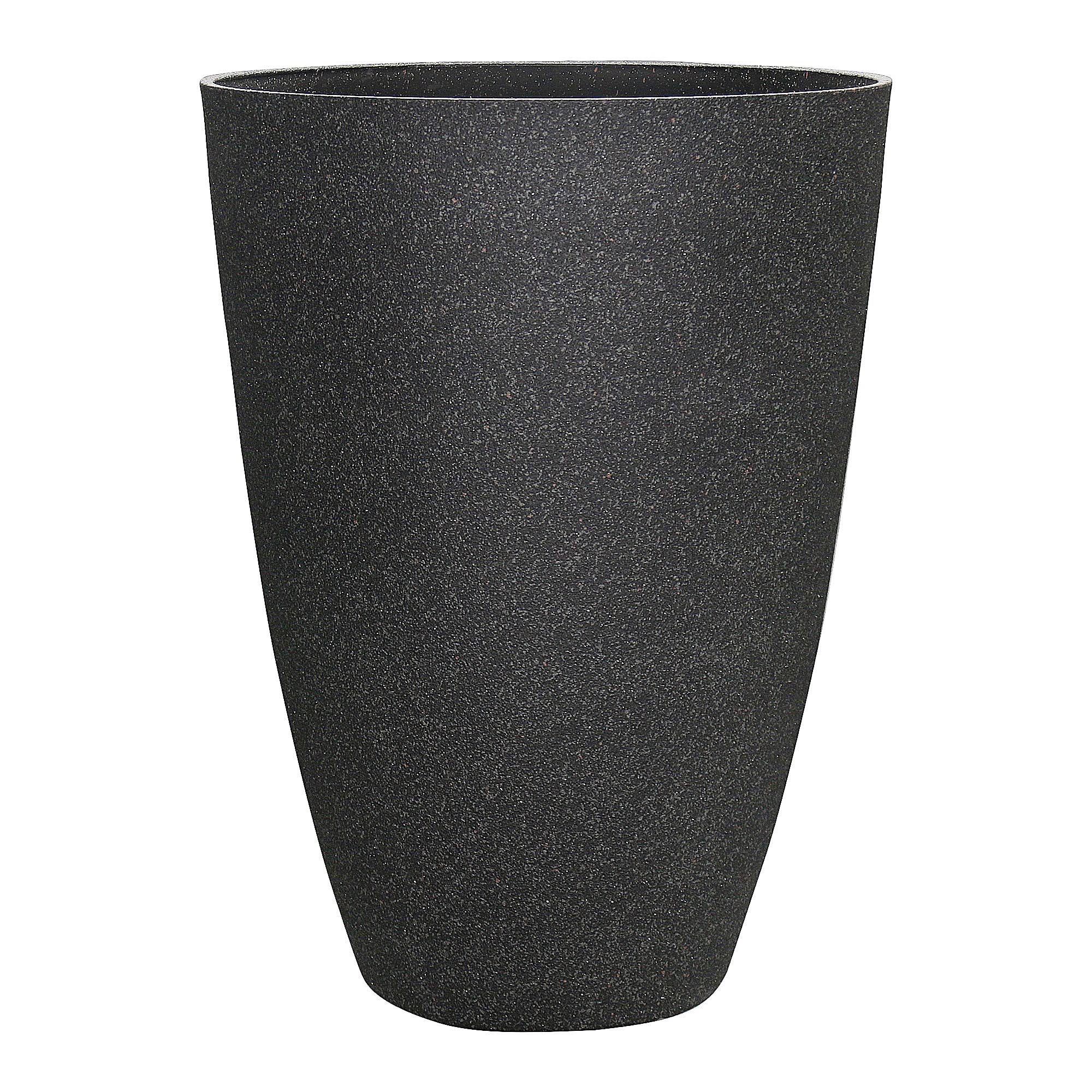 Allen + Roth 15.28-in W x 21.71-in H Black Resin Contemporary/Modern Indoor/Outdoor Planter | PLC2016SKG