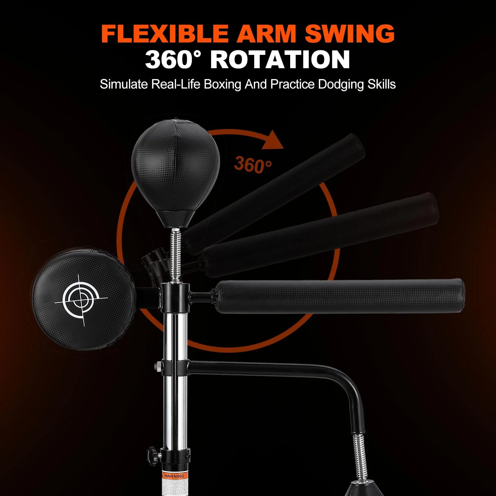 5-in-1 Freestanding Punching Bag with Stand �?Adjustable Height Boxing Bag for Adults Kids, Reflex Bar, Speed Bags, Hitting Target, Heavy Kickboxing Bag(Height 65.13-89.7") - Image 4