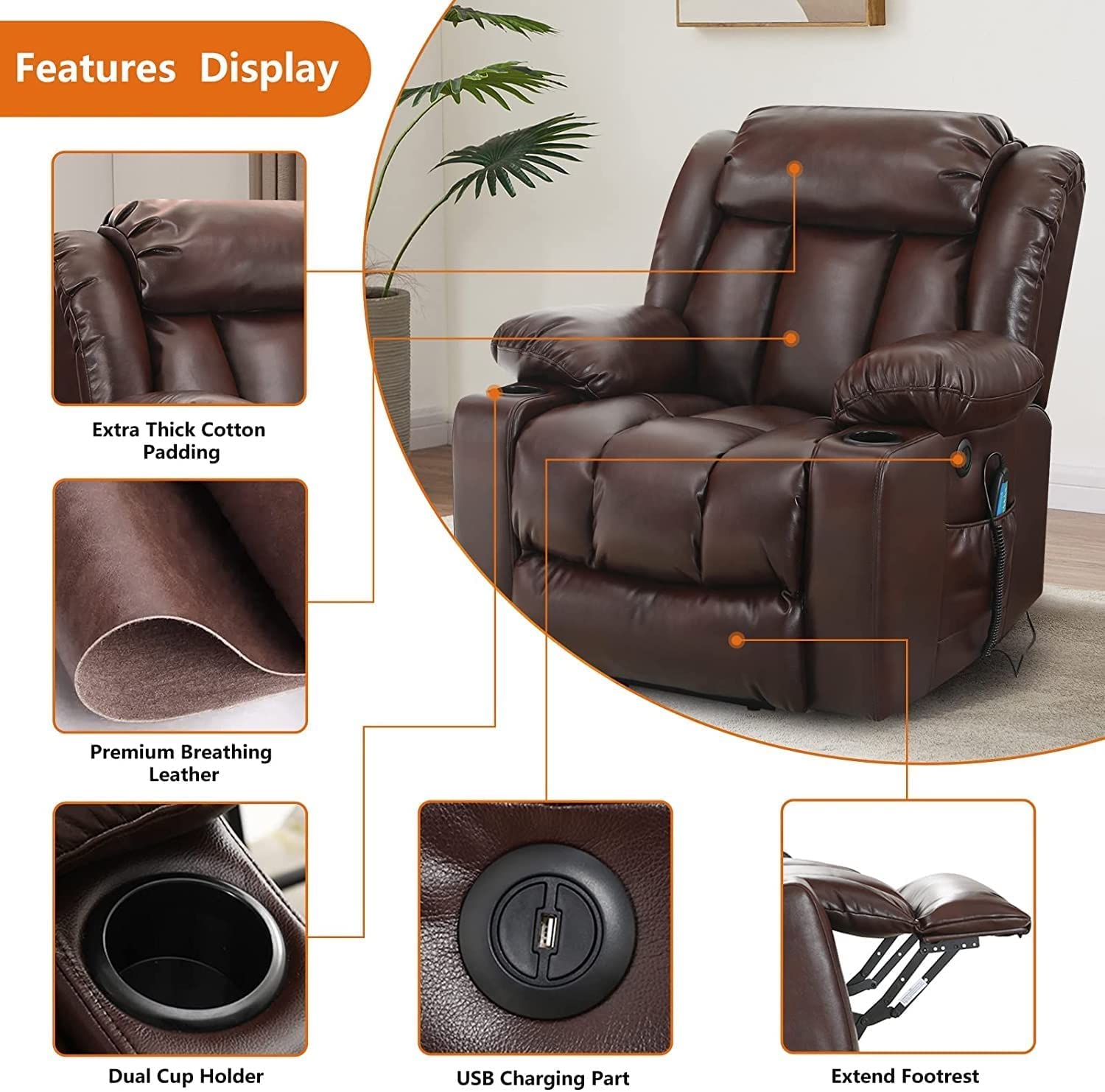 Fauteuil releveur de luxe en liquidation, avec chauffage et massage