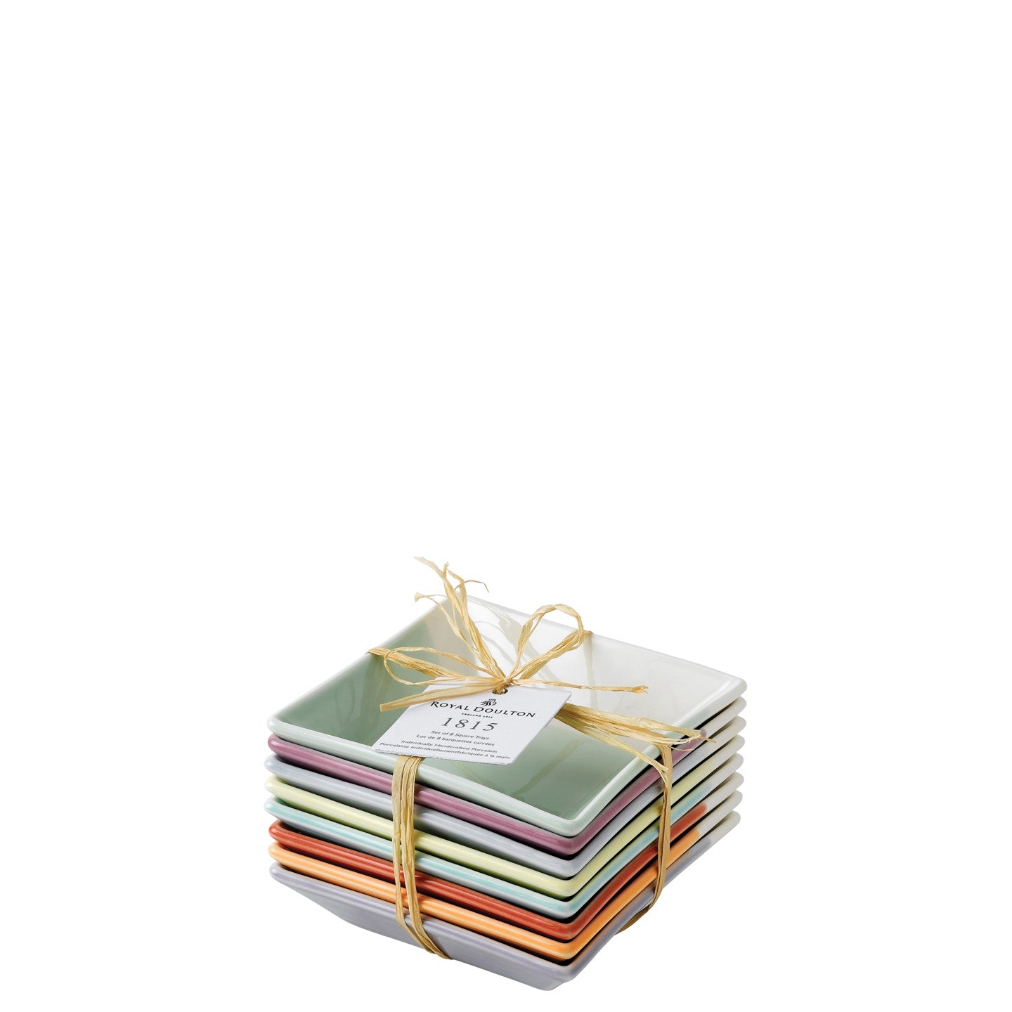 1815 Bright Square Trays , Set of 8