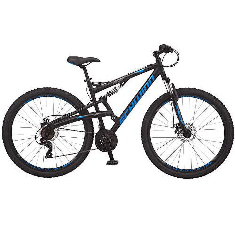 Schwinn S29 Men'S Mountain Bike, 29 In. Wheels, 18 In. and Medium Aluminum Frame, Dual - Suspension, Mechanical Disc Brakes, Matte Black