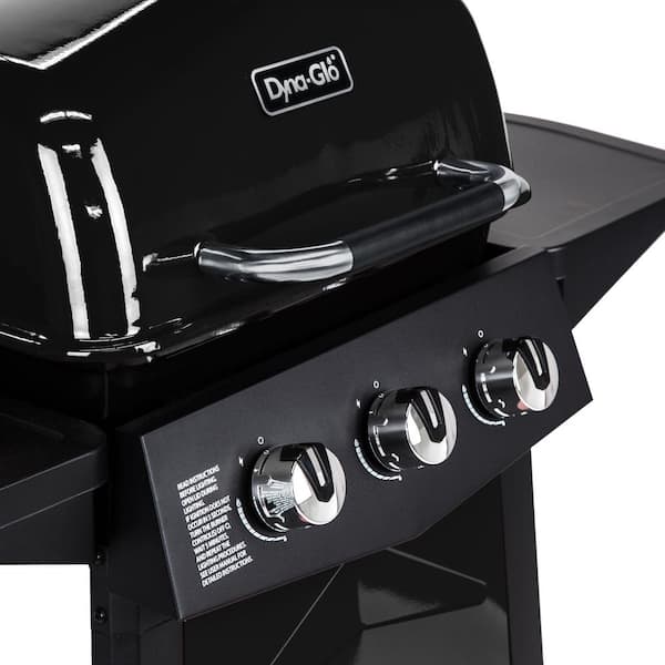 3-Burner Open Cart Propane Gas Grill in Black - Image 4