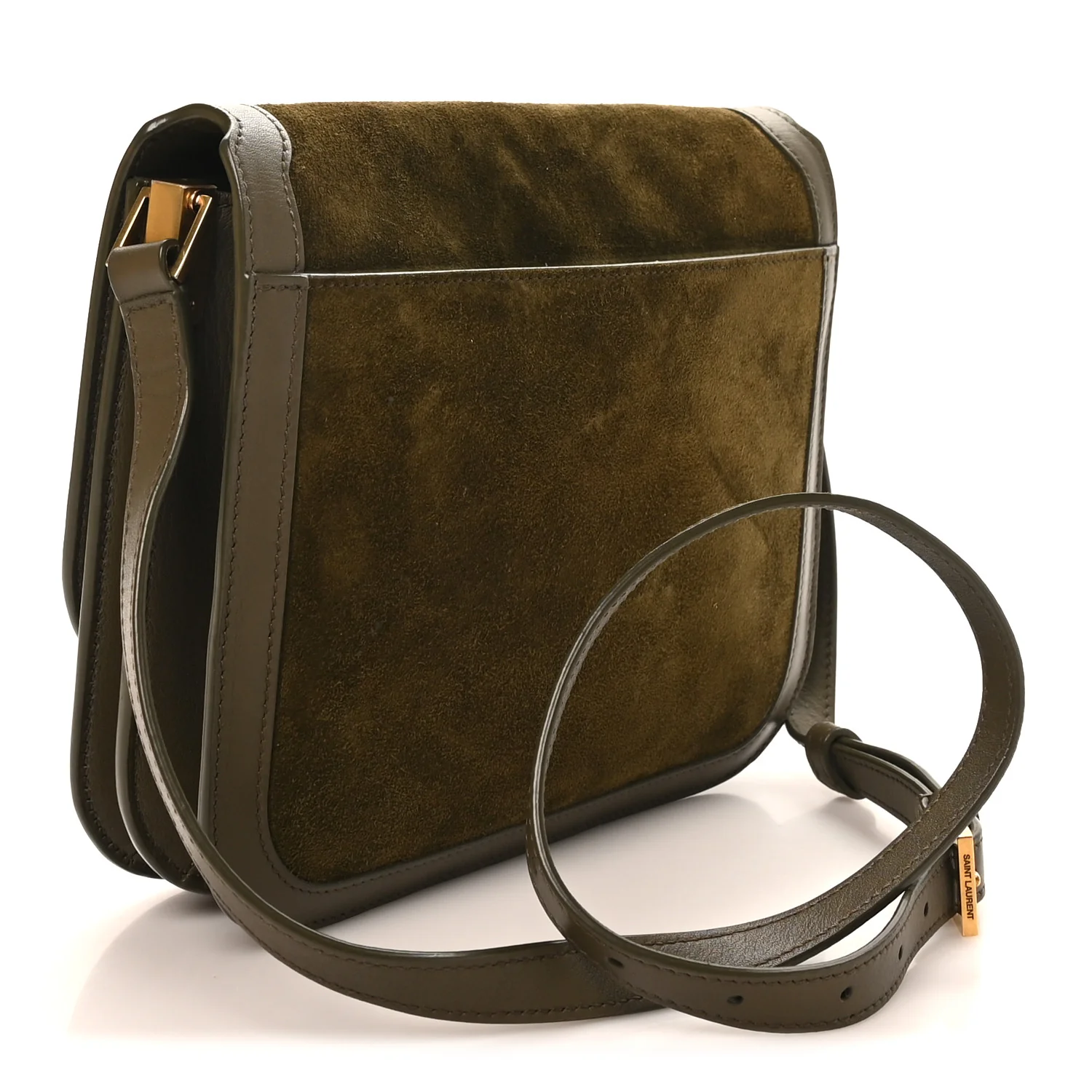 Suede Smooth Calfskin Monogram Medium Solferino Soft Satchel Olive