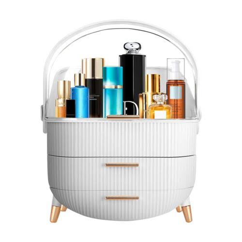 Dissdeke Makeup Storage Organizer, Large Capacity Makeup Case with Drawers, Cosmetic Storage Display Box, Clear Makeup Organizer for Vanity, Skincare