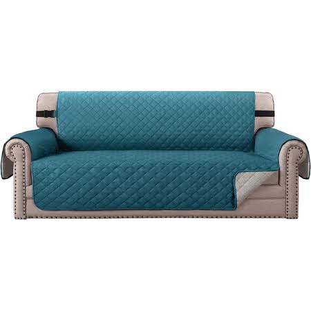 Sanmadrola 100% Waterproof Sofa Cover Machine Washable Couch Cover Non Slip Furniture Protector Slipcover for Dogs, Children, Pets, Sofa size, Aqua