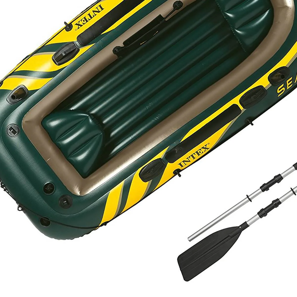 Seahawk 3 Person Inflatable Boat Set with Aluminum Oars Pump (2 Pack) - Image 7