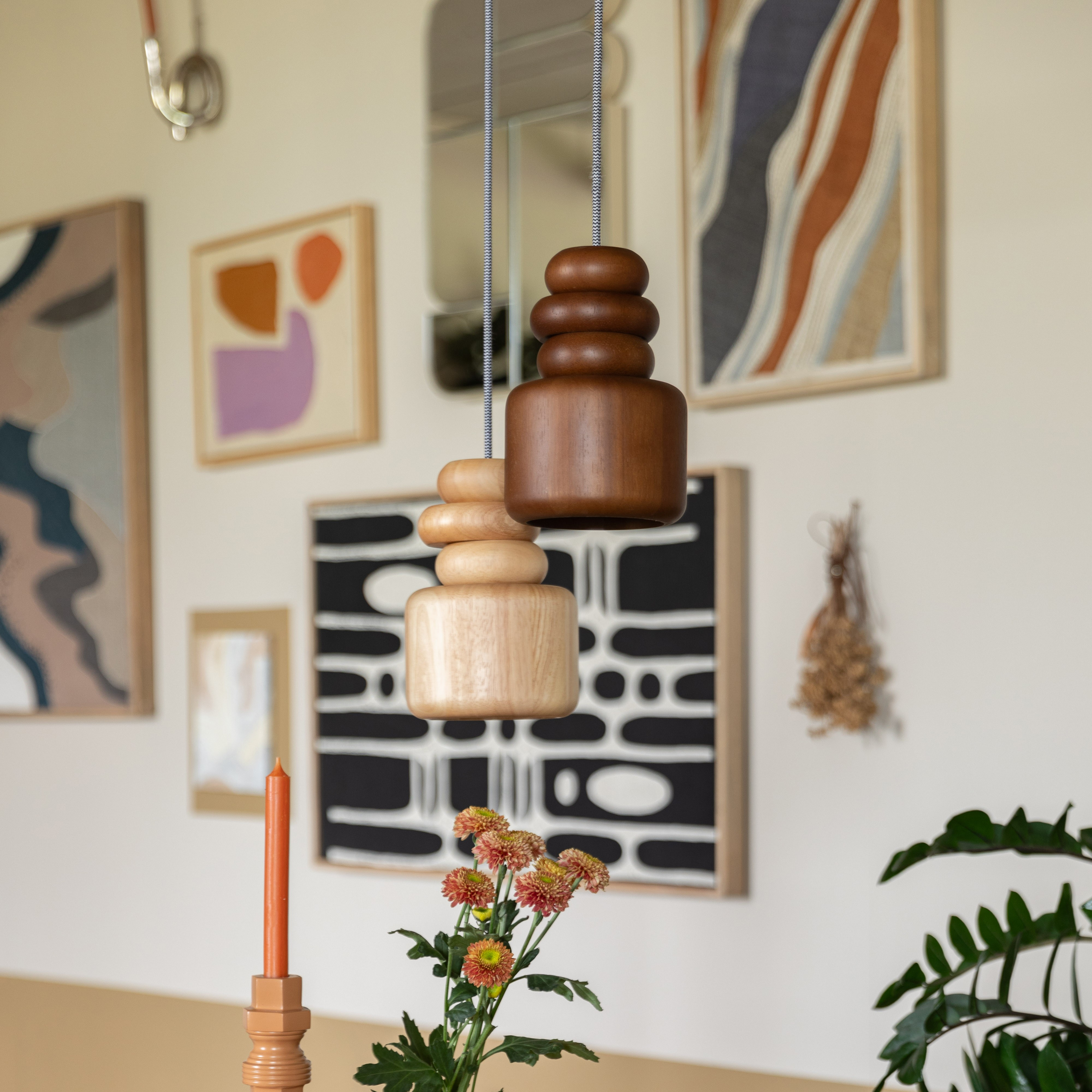 Zuiver x fonQ Dicky Hanglamp - Walnoot