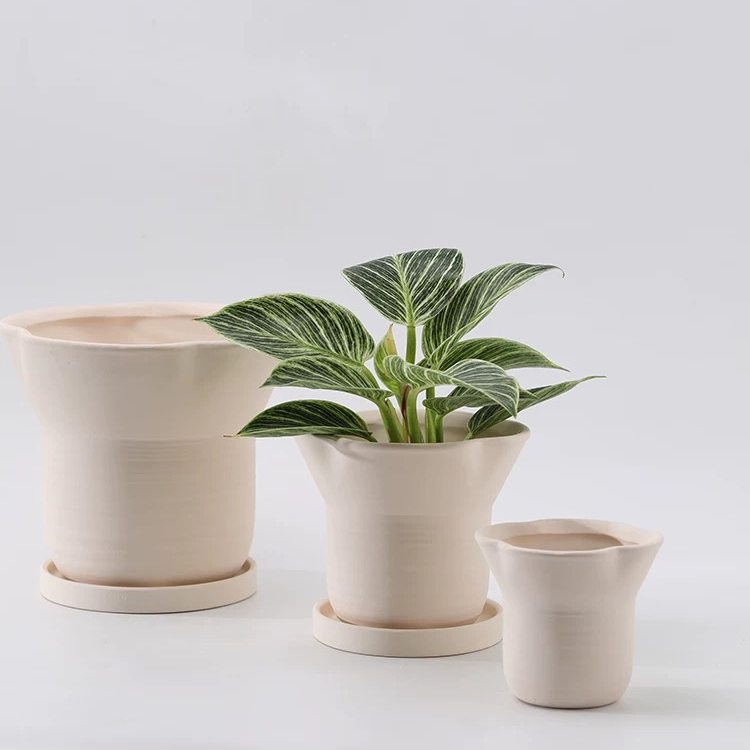 Home Balcony Decor Succulent Planter Pots Modern Garden Decorative Cement Flower Pots for Plant