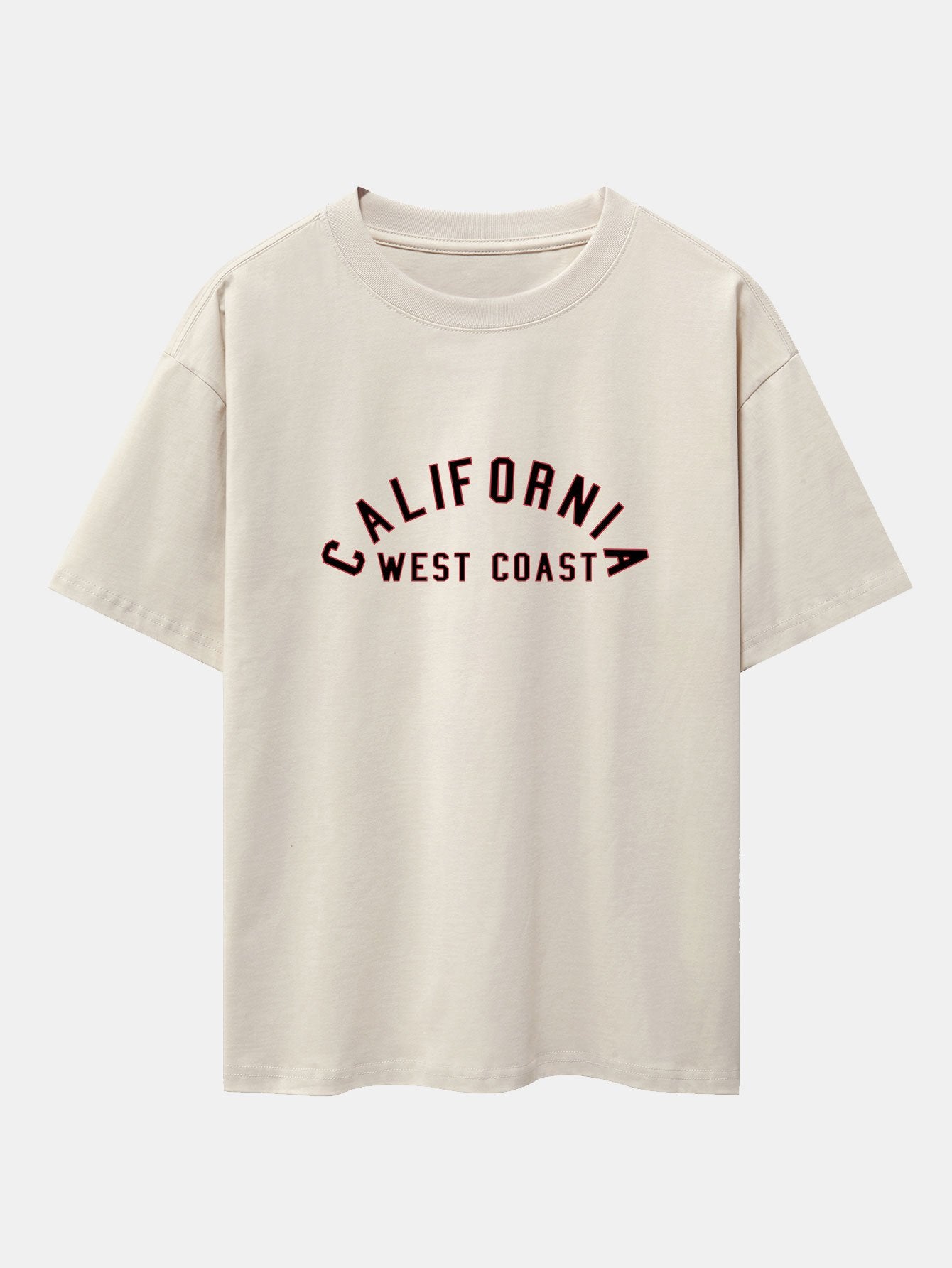 T-shirt oversize à épaules tombantes et imprimé californien (poids lourd)